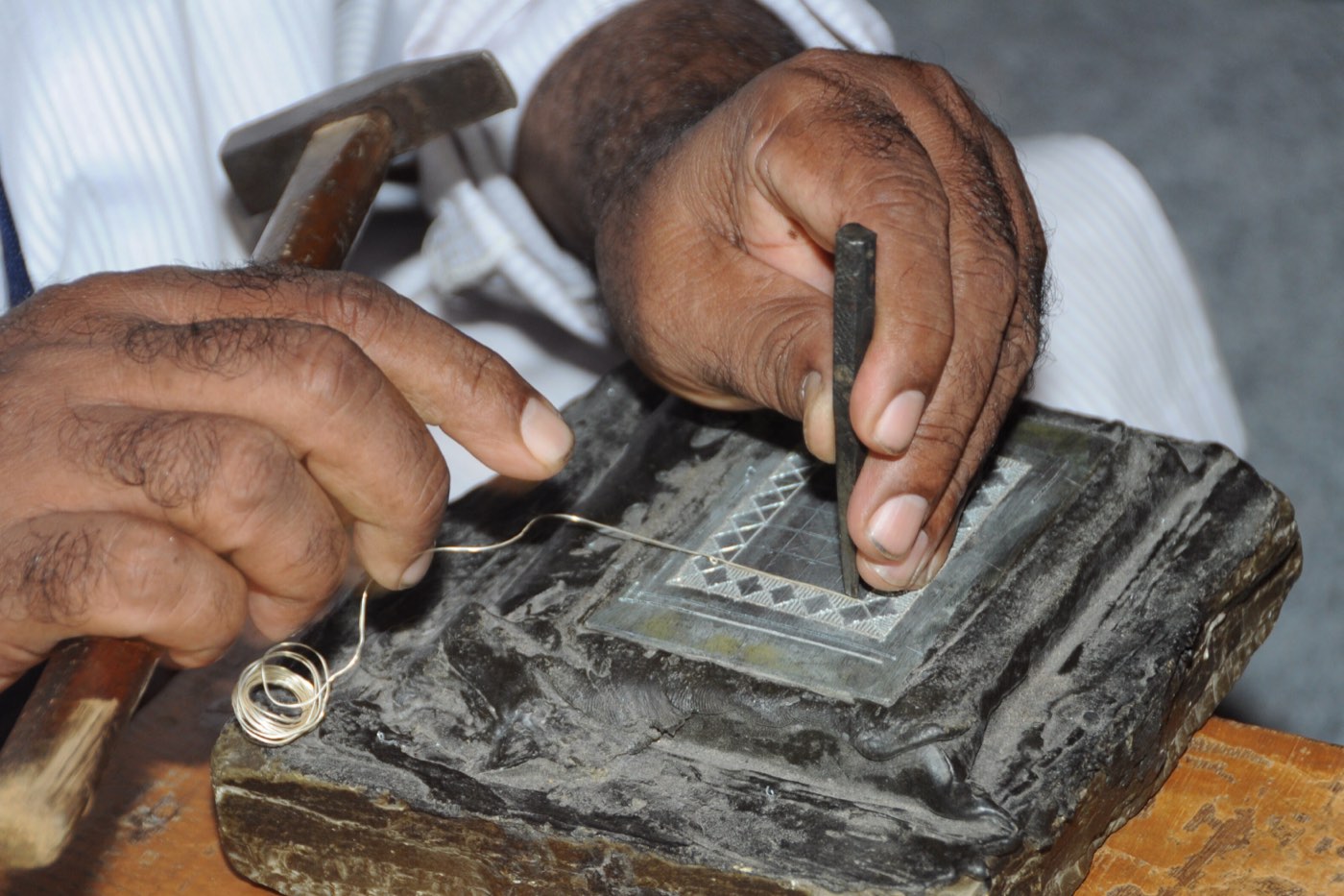 An artisan’s hands at work