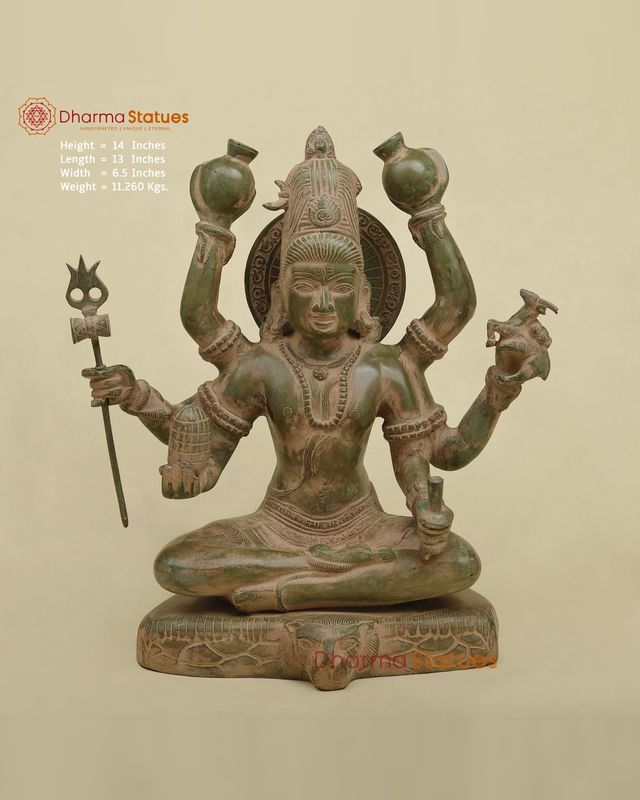 Mahamrityunjaya Shiva, Antique Green