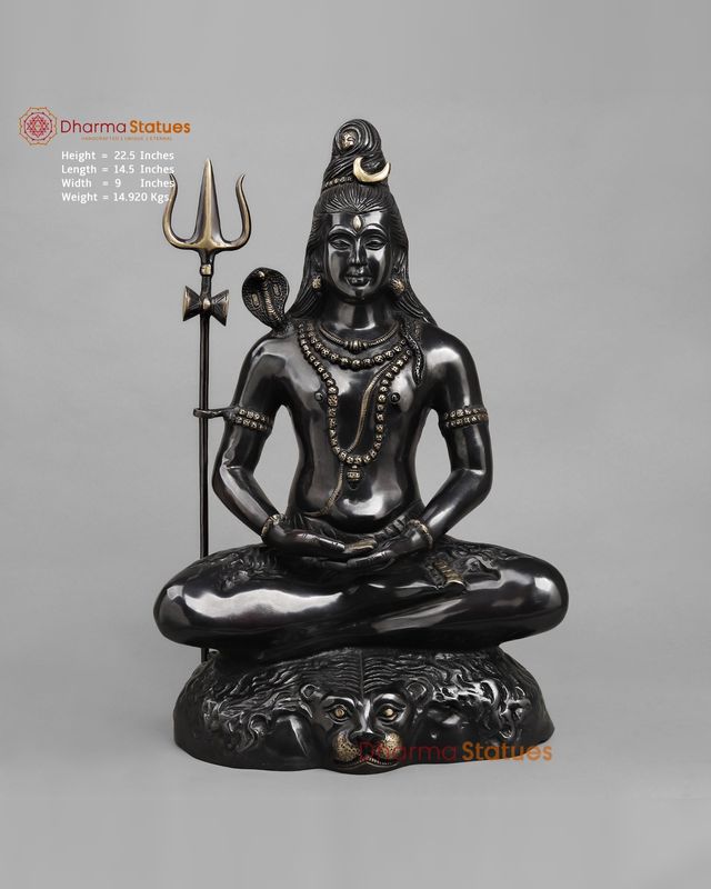 Meditating Shiva, Royal Black