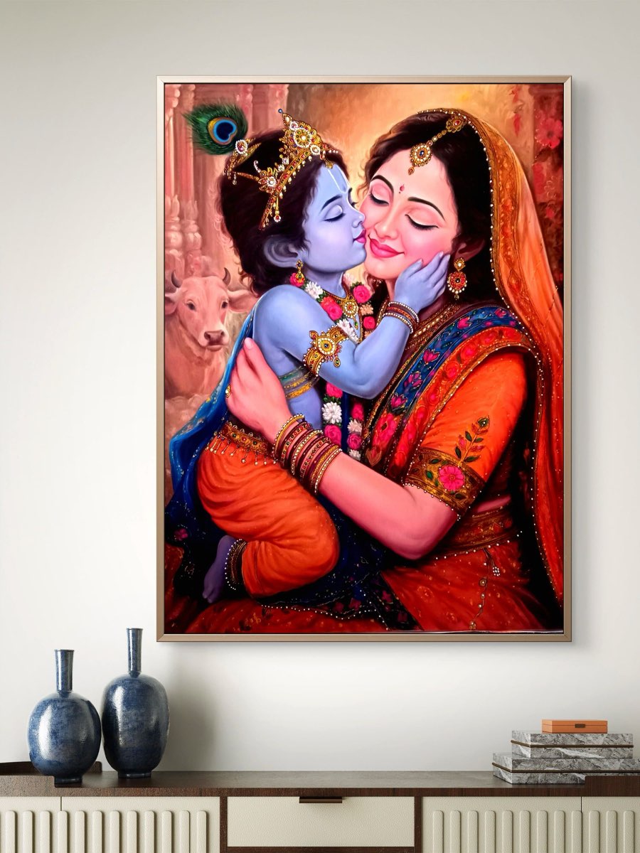 Yashoda’s Kiss shown on a wall