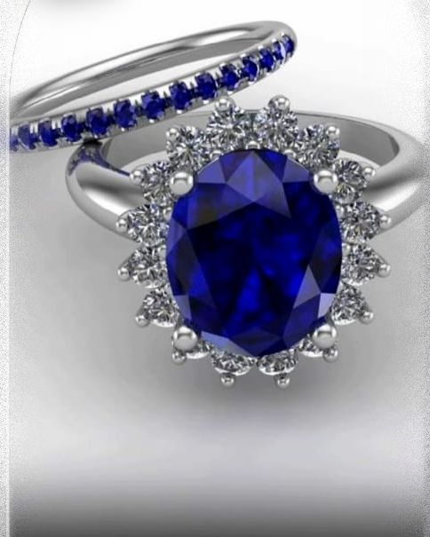 Royal Blue Halo Ring
