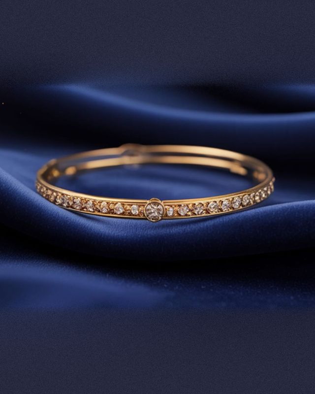 Golden Stone-Set Bangle